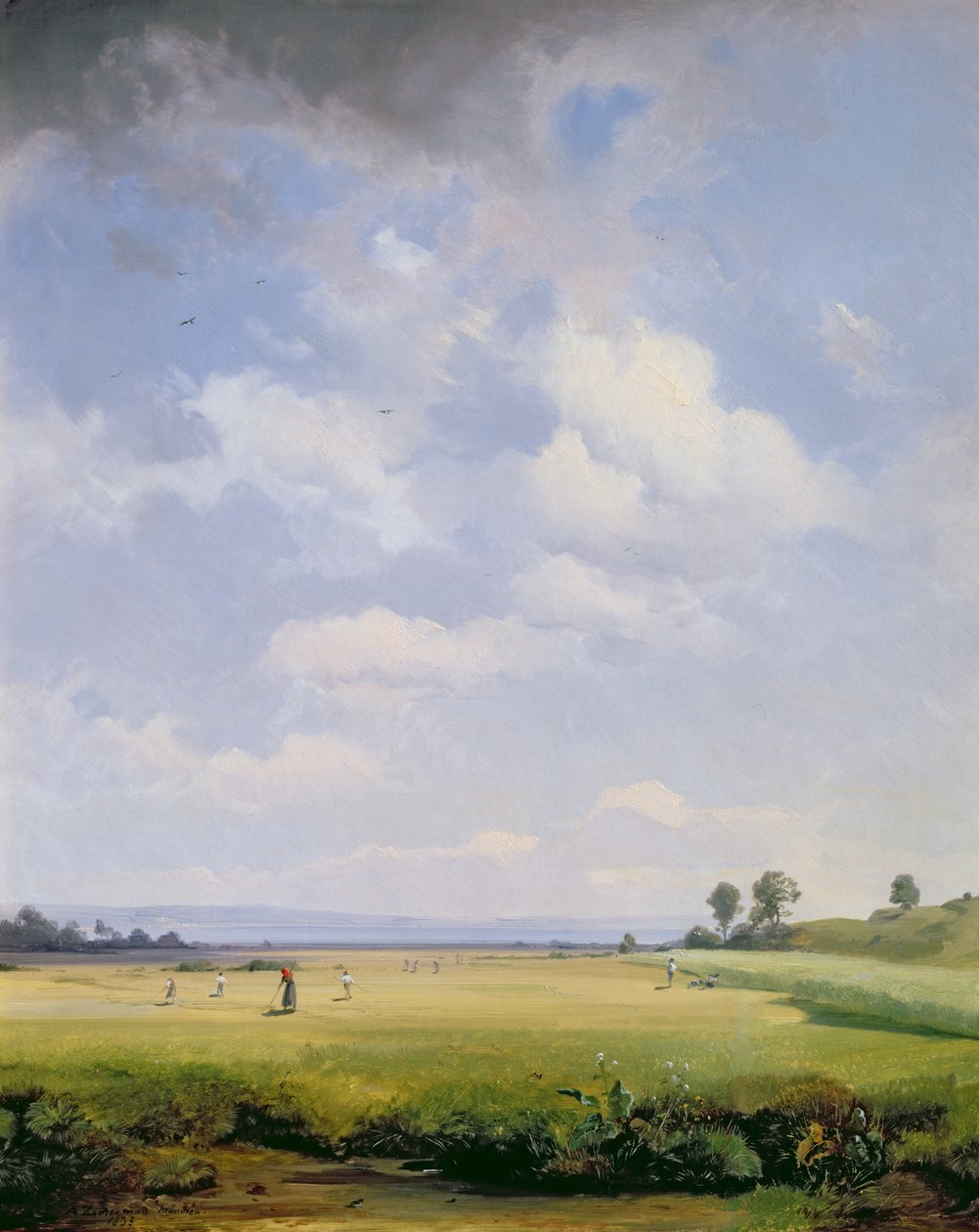 Výroba sena, 1838 od Albert August Zimmermann