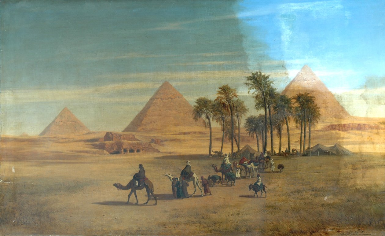 Pyramidy v Gíze, Egypt od Albert August Zimmermann