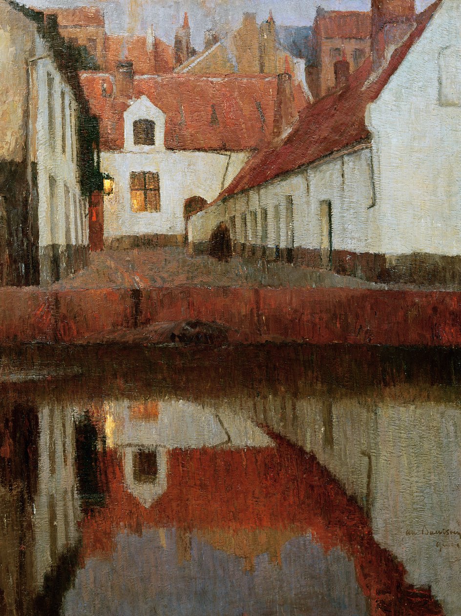 Městečko na okraji vody, za soumraku, 1899 od Albert Baertsoen