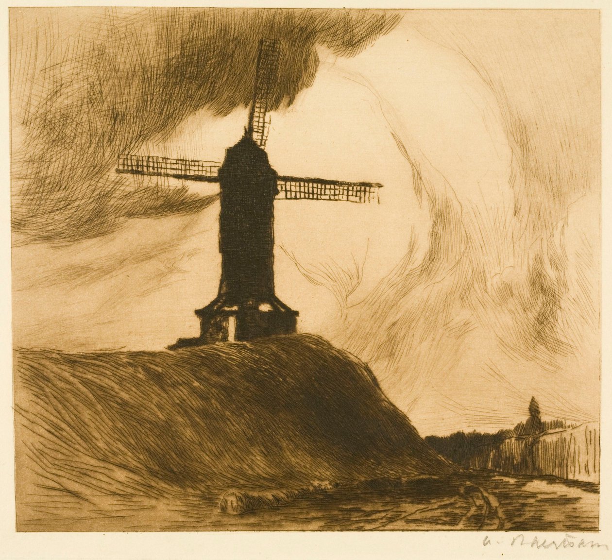 Mühle auf den Wällen I (Brügge) od Albert Baertsoen