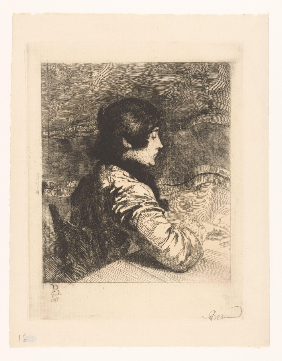Portrét Charlotte Besnard od Albert Besnard (signed by artist)