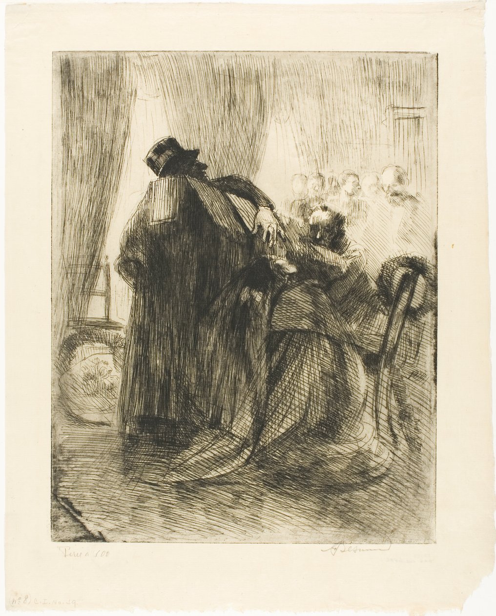 Smutek, pátý talíř od Žena od Albert Besnard