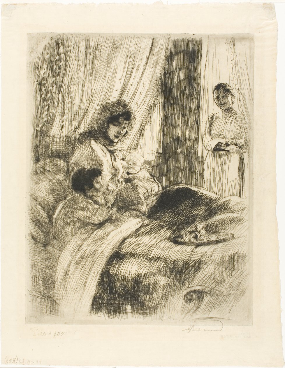 Snídaně, čtvrtý talíř od Woman od Albert Besnard