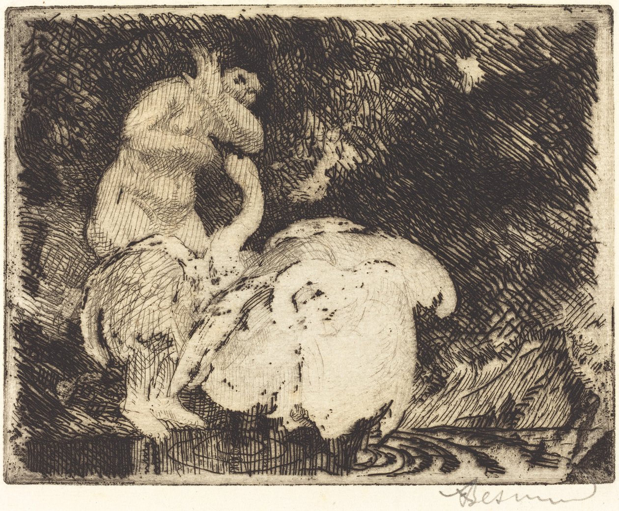 Leda koupání od Albert Besnard