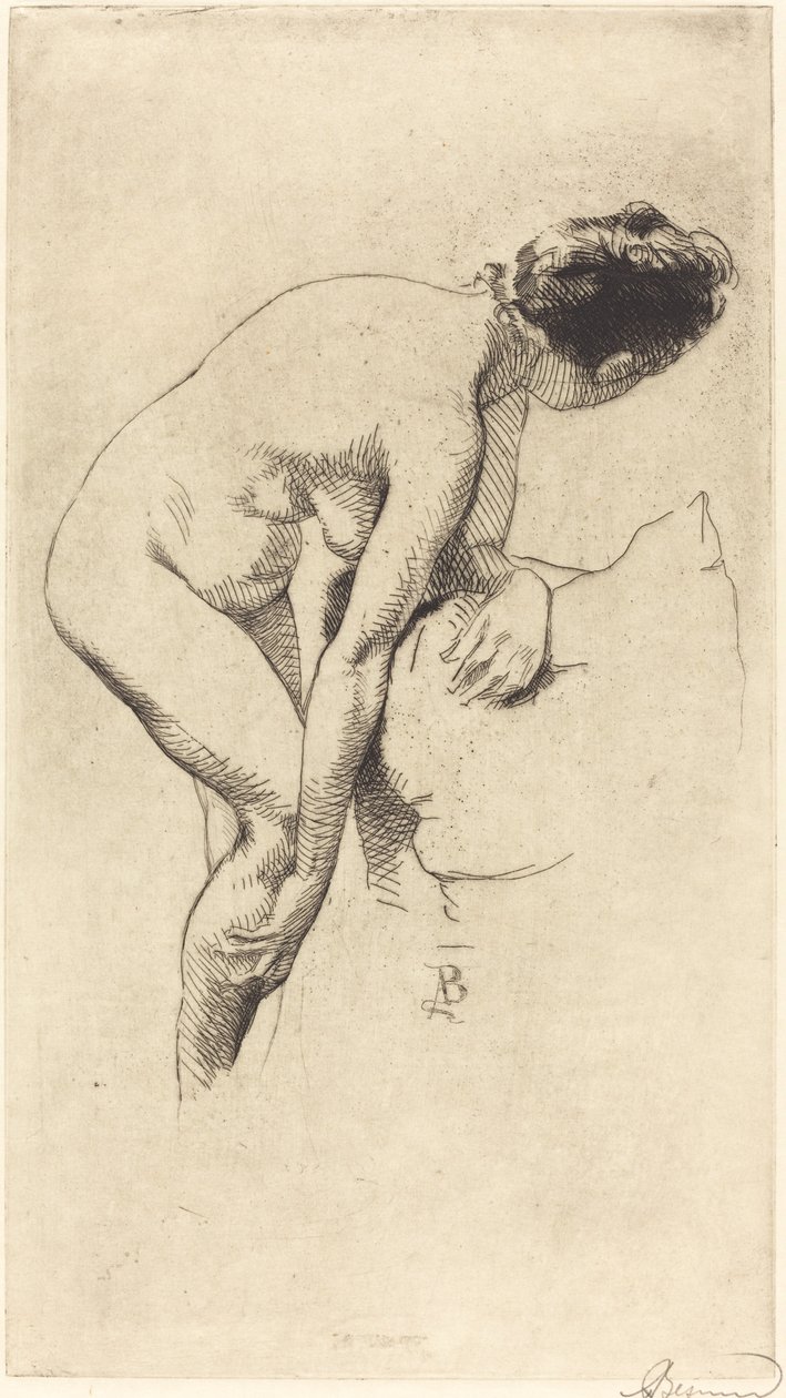 Nahá Drží Její Nohu od Albert Besnard