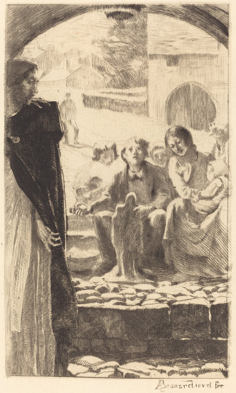 Pierre kopíruje Pannu z Portálu kostela Marly od Albert Besnard