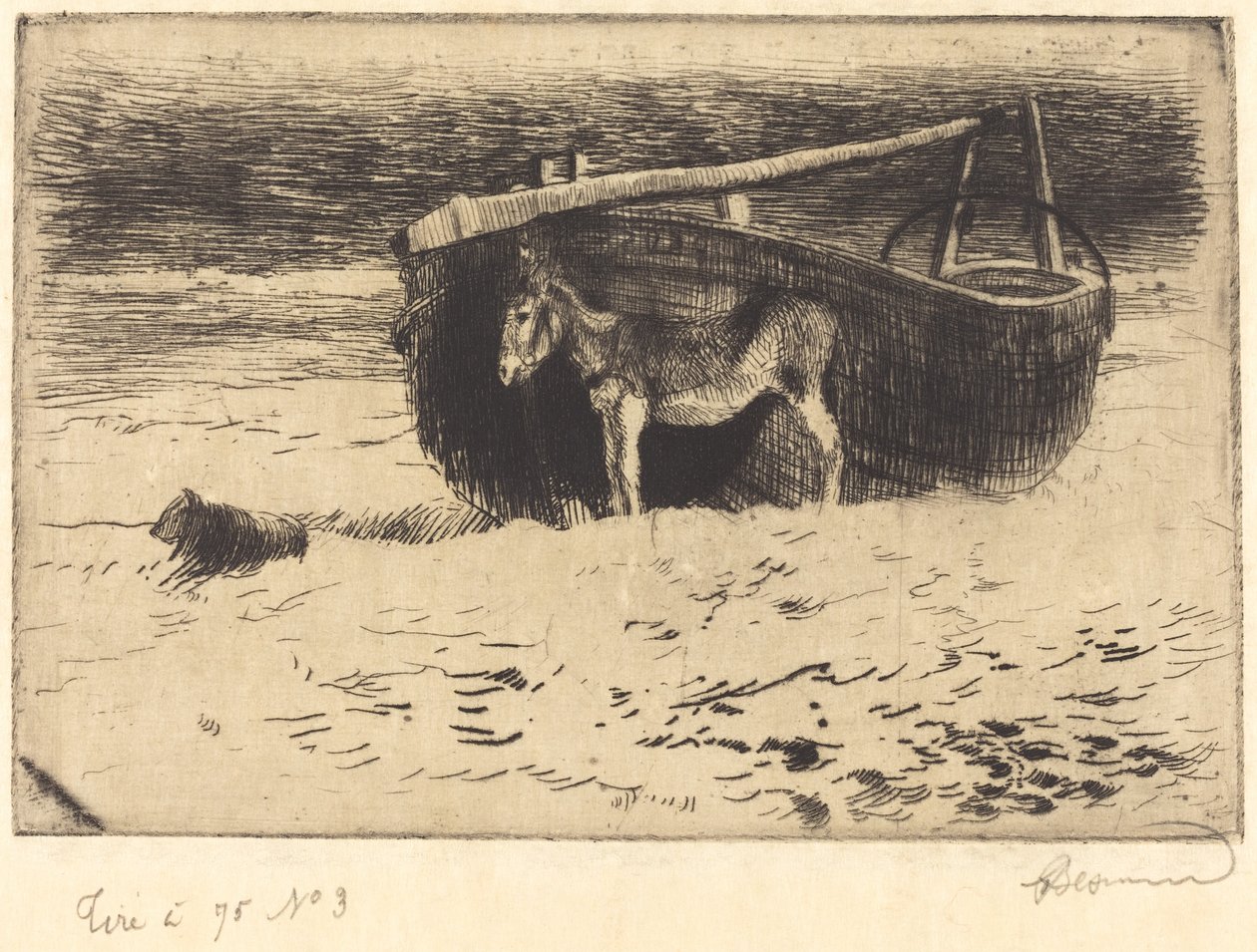 Malý osel v Bercku od Albert Besnard