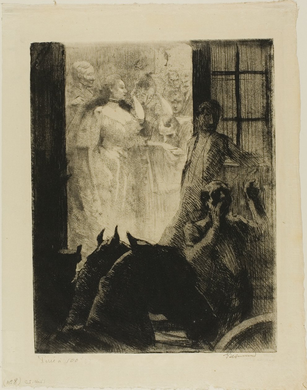 Společenský úspěch, talíř sedm od Woman od Albert Besnard