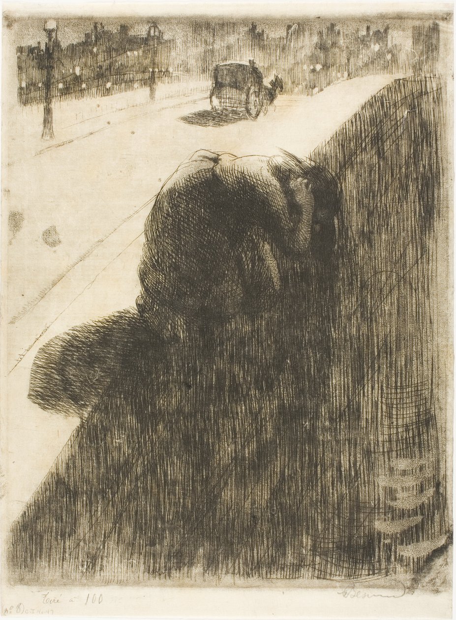 Sebevražda, deska jedenáct z Žena od Albert Besnard