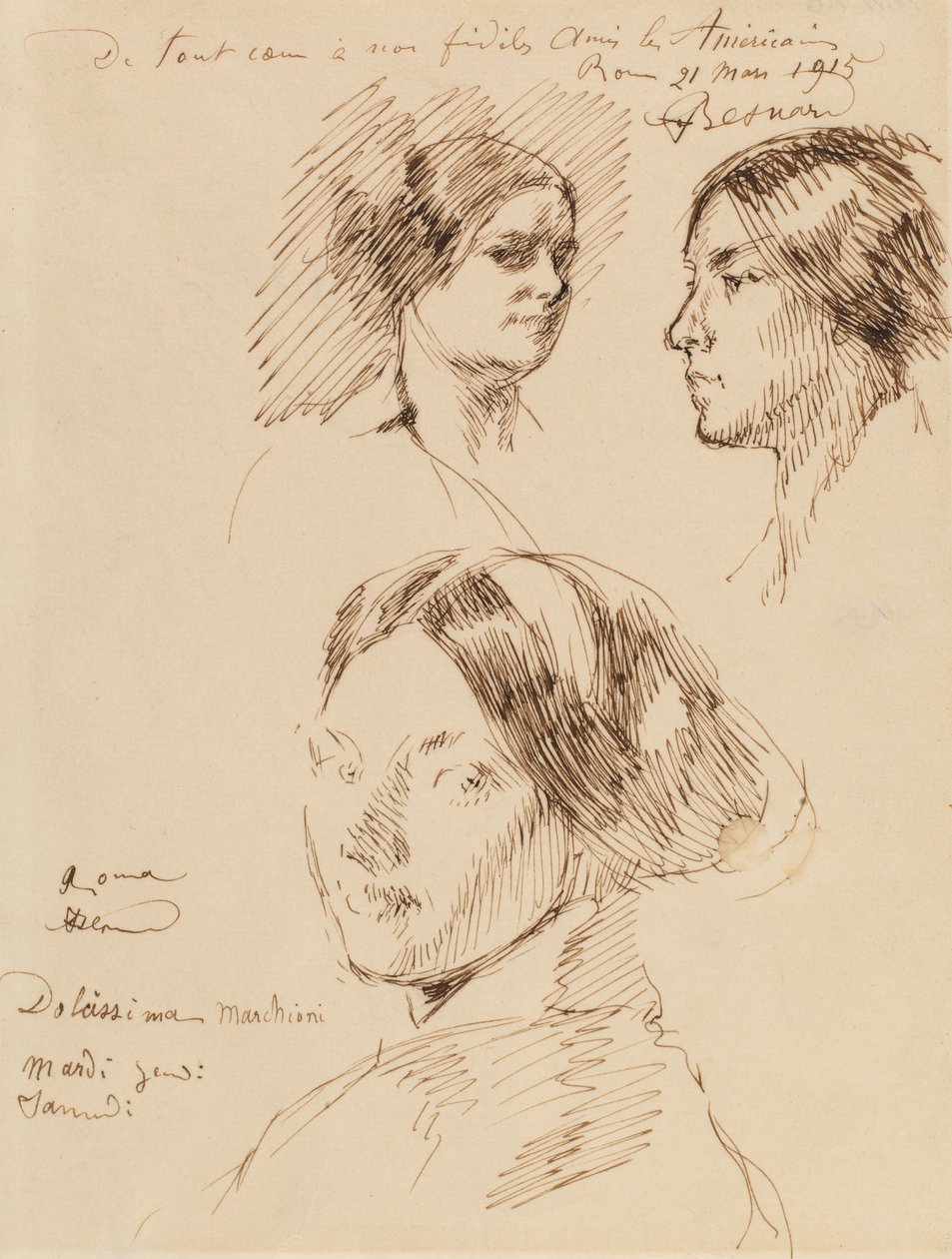 Tři portrétní hlavy ženy od Albert Besnard