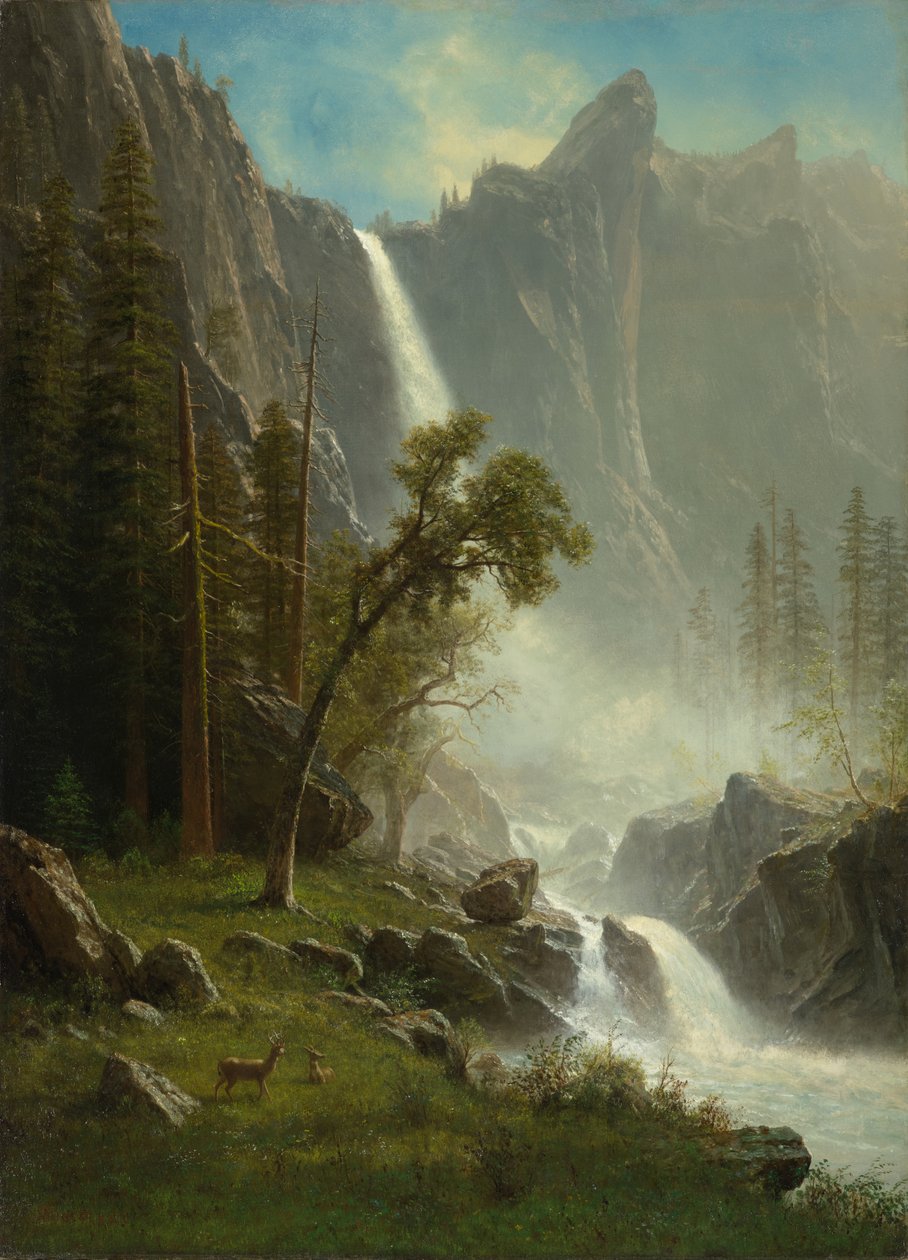 Bridal Veil Falls, Yosemite, kolem 1871-1873 od Albert Bierstadt