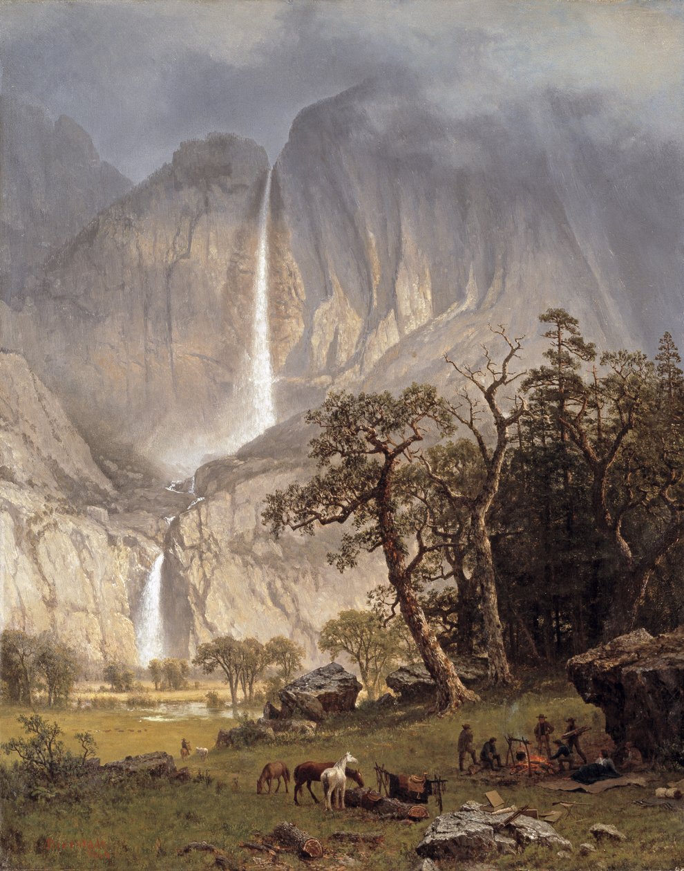 Cho-looke, Yosemitský pád, 1864 od Albert Bierstadt