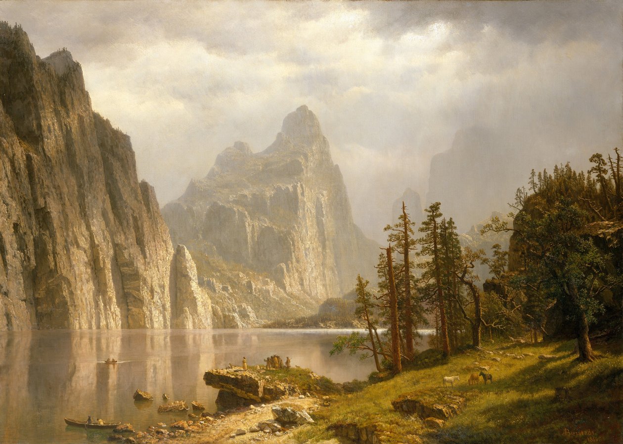 Řeka Merced, Yosemitské údolí od Albert Bierstadt