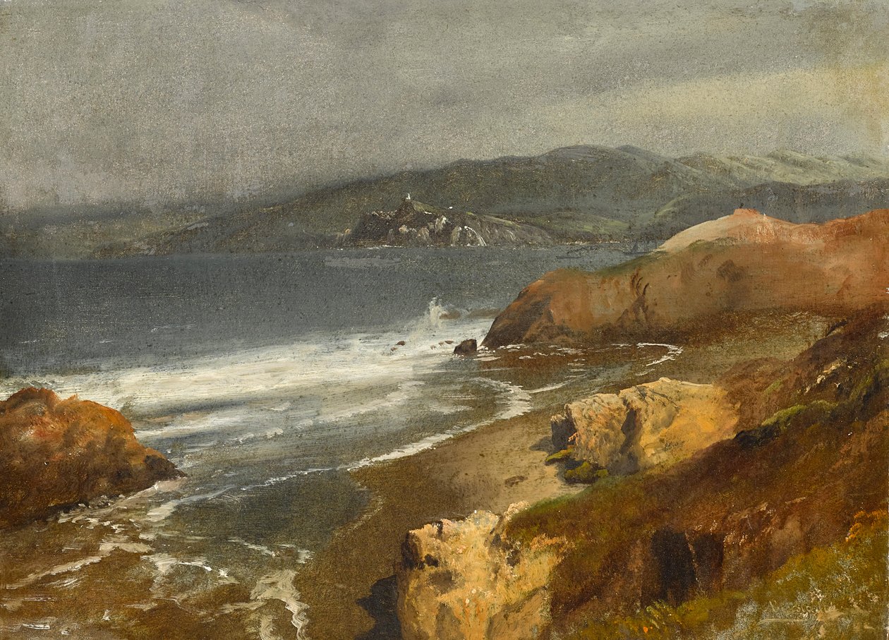 Pobřeží Tichého oceánu, Cal. nebo Pohled na maják Point Bonita od Albert Bierstadt