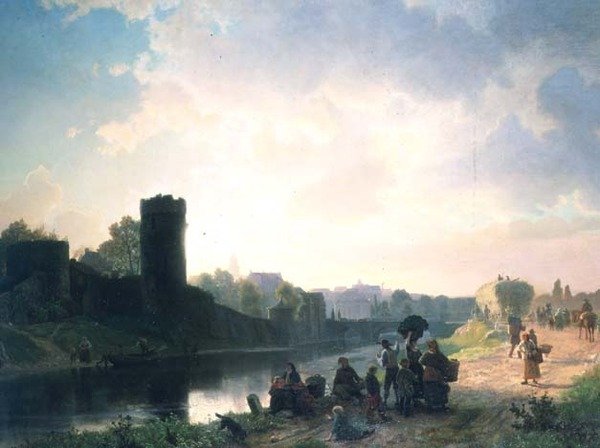 Ústí řeky (ropa) od Albert Bierstadt