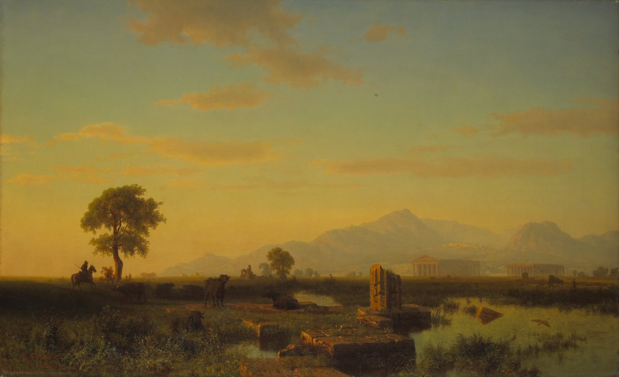 Zříceniny Paestum od Albert Bierstadt