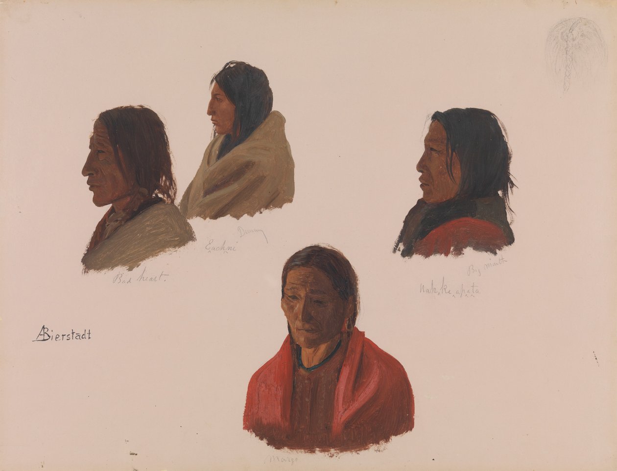 Studie indiánských náčelníků vyrobené ve Fort Laramie, ca. 1859. od Albert Bierstadt