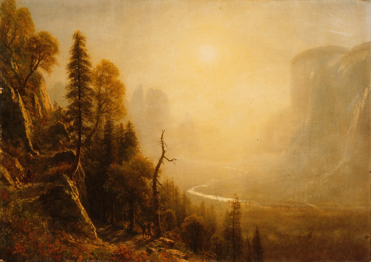 Studium pro Yosemitské údolí, Glacier Point Trail, od Albert Bierstadt