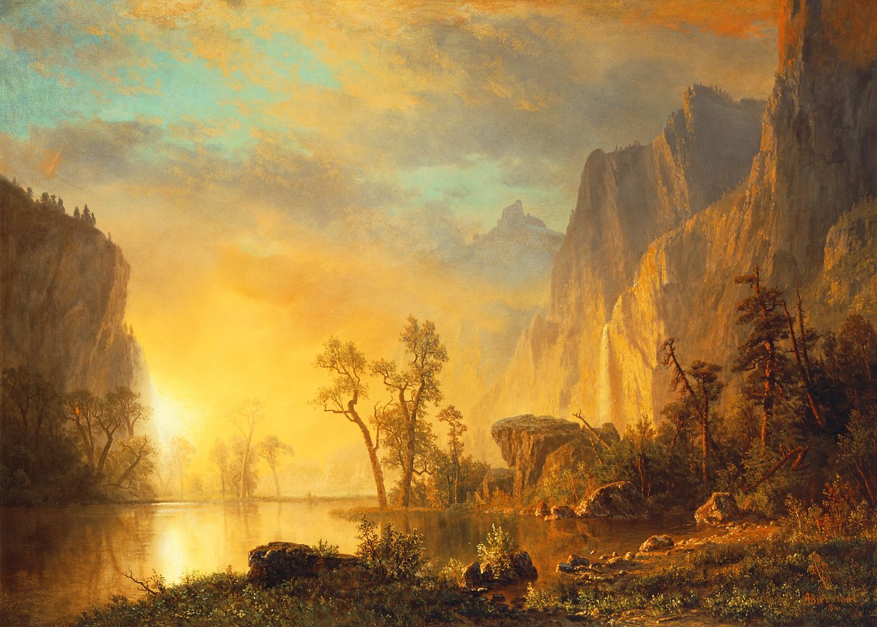 Západ slunce ve Skalistých horách od Albert Bierstadt