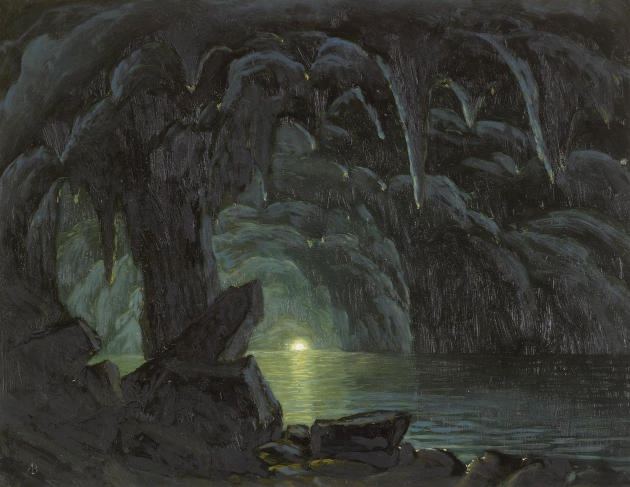 Modrá jeskyně, Capri od Albert Bierstadt