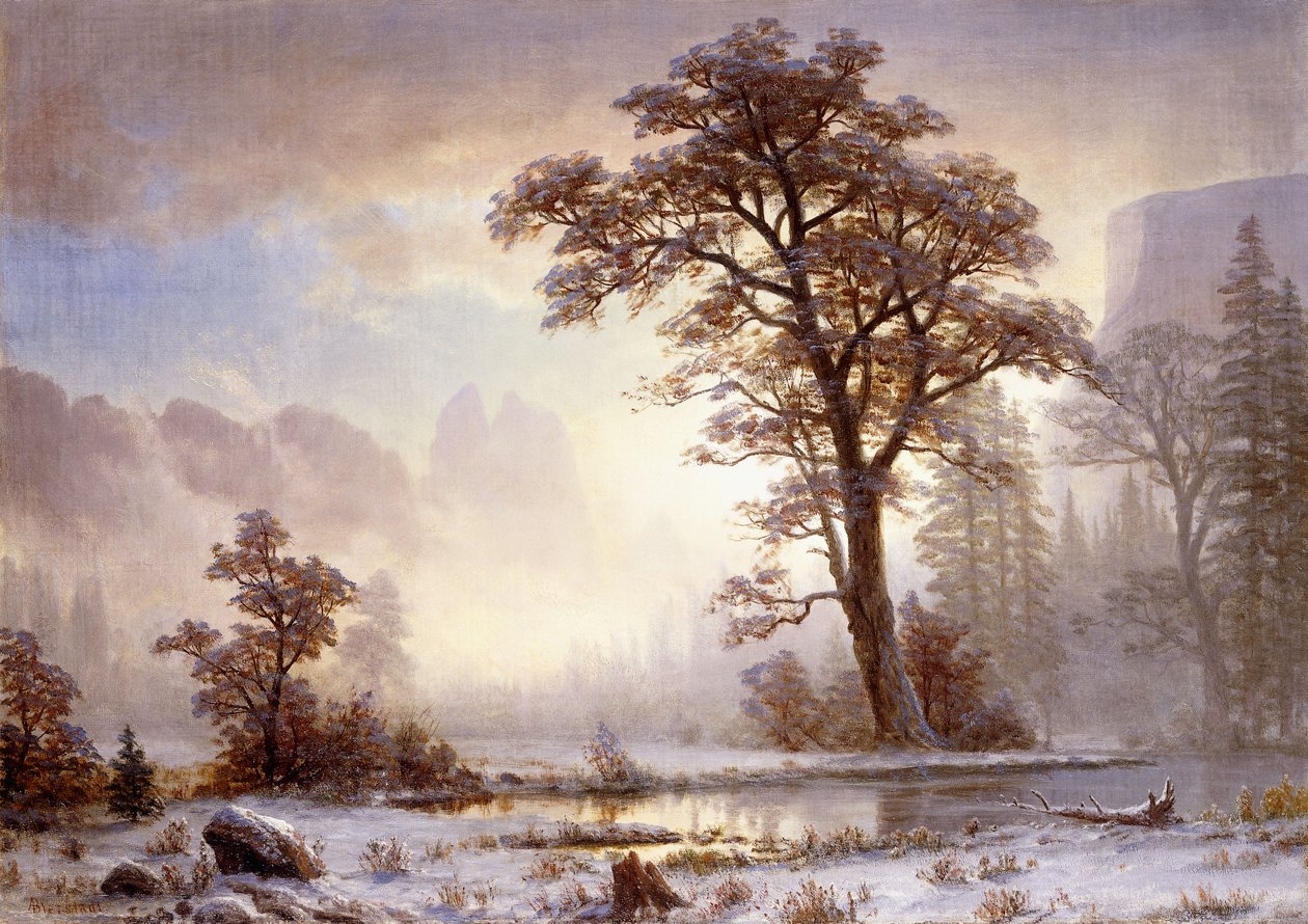 Údolí Yosemite - Sněžný pád, od Albert Bierstadt