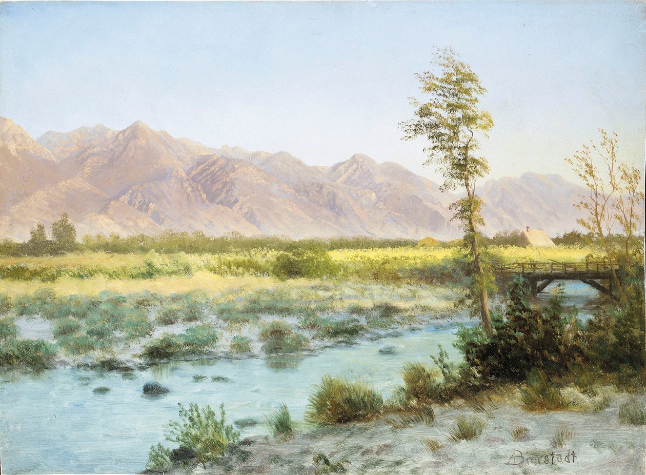 Západní krajina (olej na papíře) od Albert Bierstadt