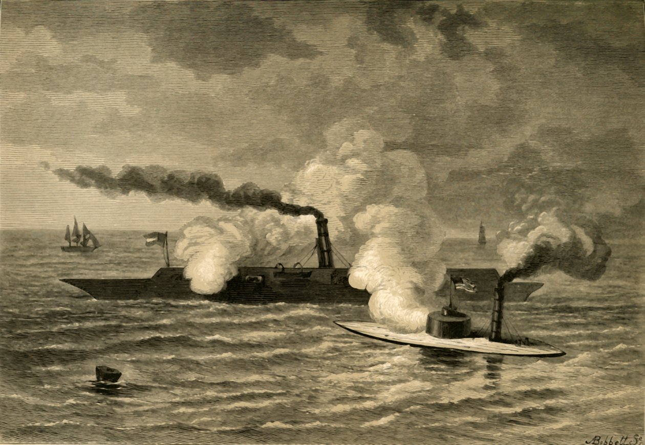 Útok monitoru na Merrimack, 1878. od Albert Bobbett