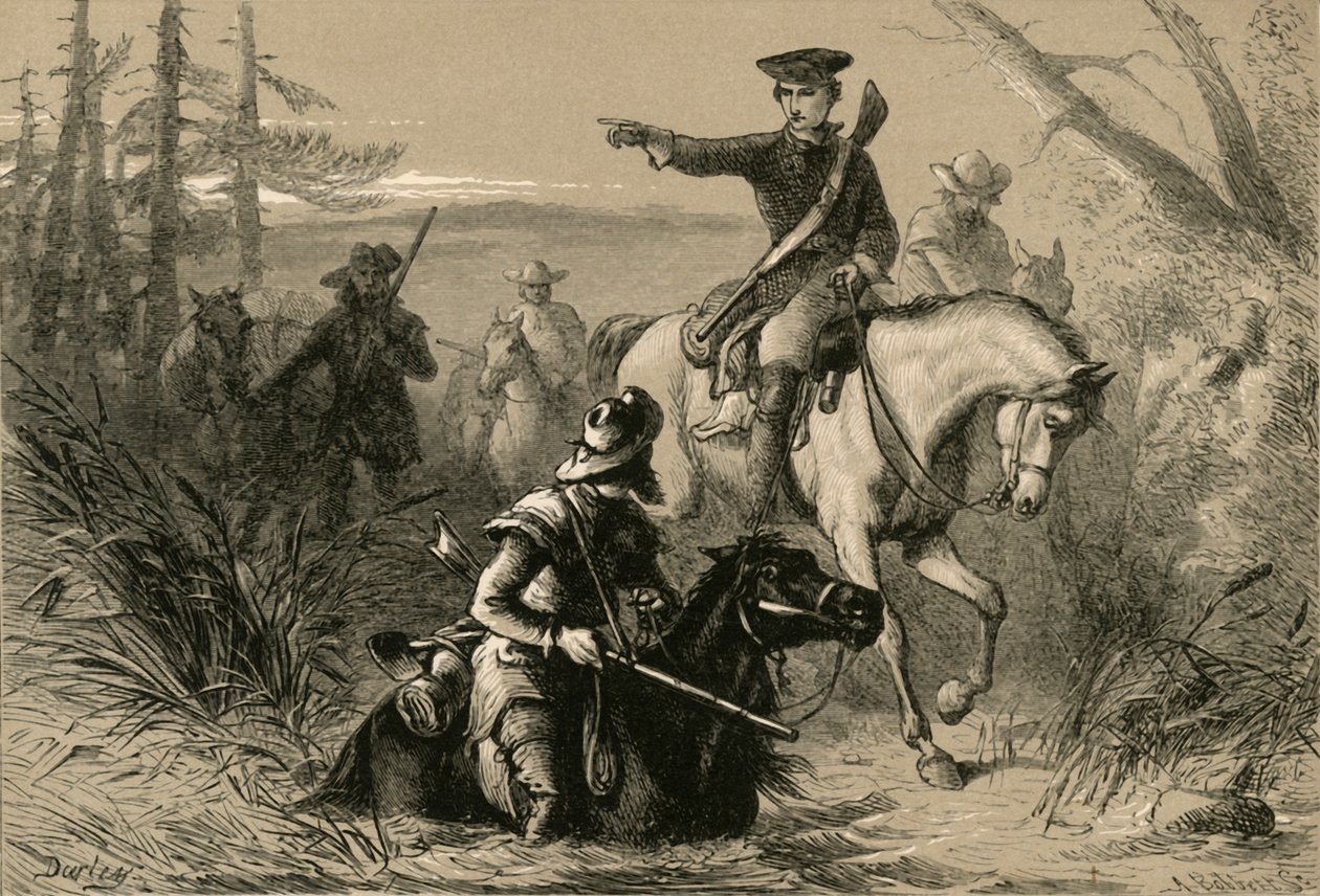 Major Washington na své misi u francouzského velitele, 1877. od Albert Bobbett