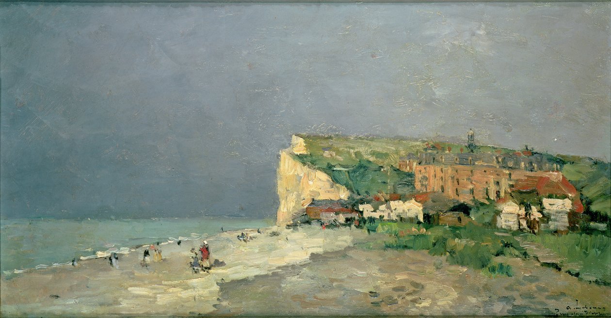 Pláž Puys-sous-Dieppe, Bouřlivá obloha, kolem roku 1880 od Albert Charles Lebourg