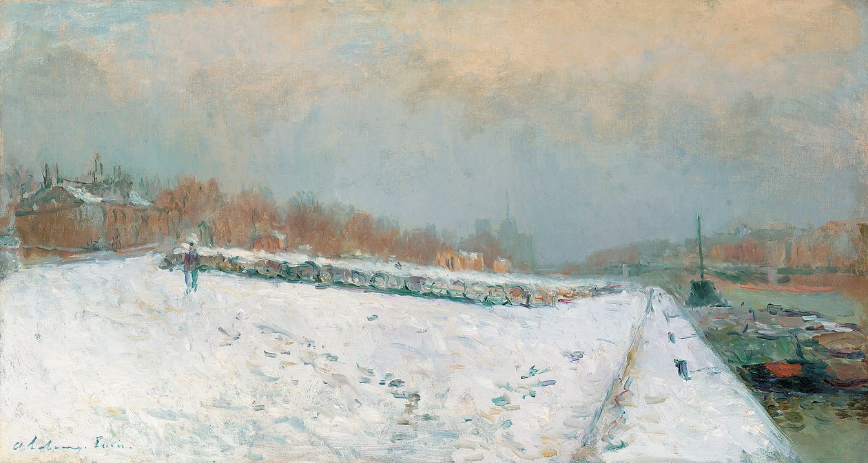Přístav Bercy, v zimě od Albert Charles Lebourg