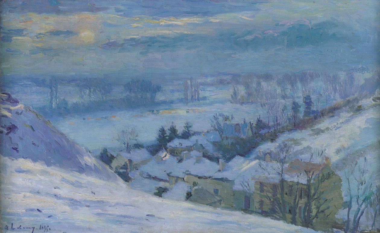 Vesnice Herblay pod sněhem, 1895 od Albert Charles Lebourg