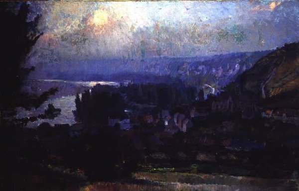 Pohled na Vetheuil od Albert Charles Lebourg