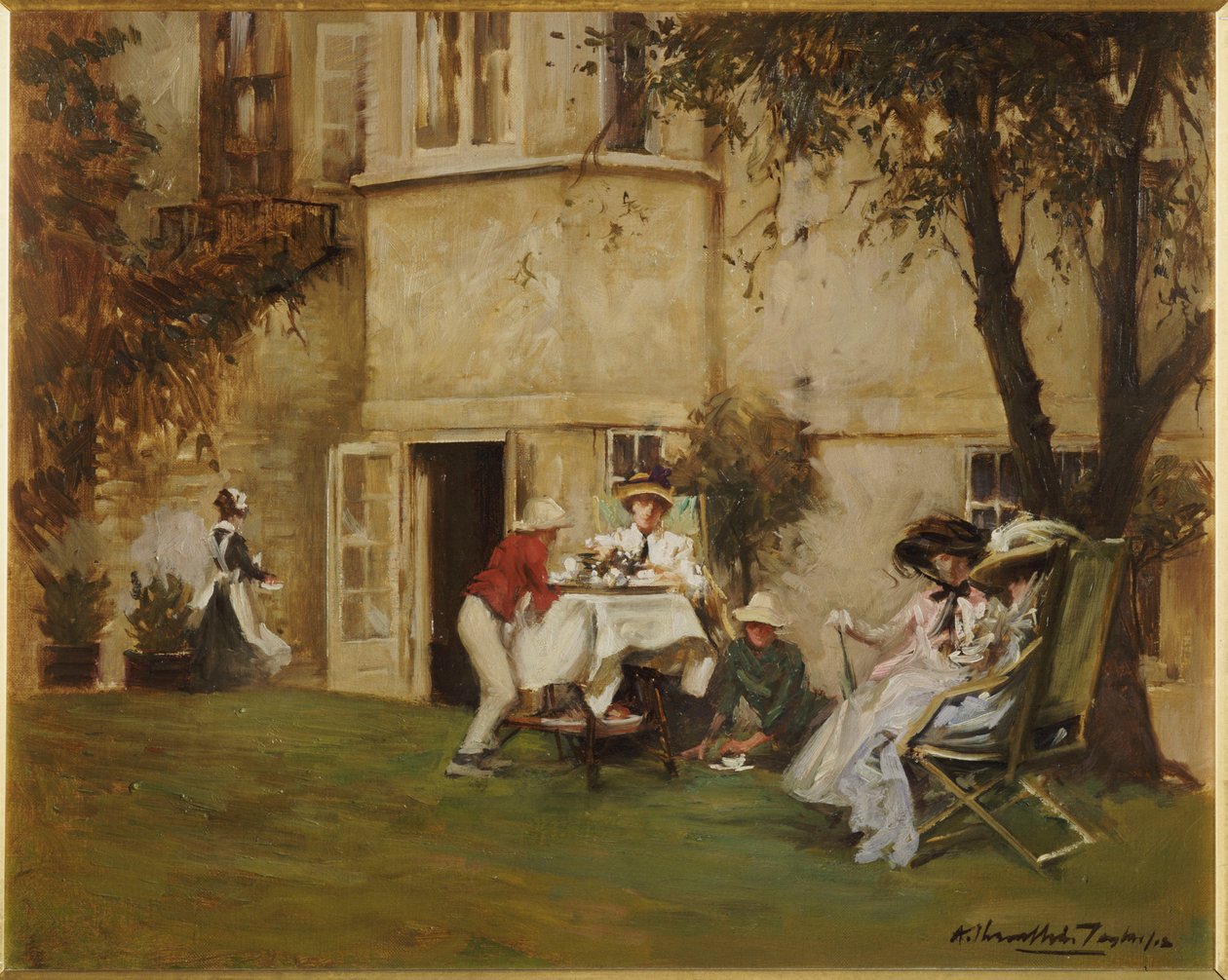 Čaj na zahradě od Albert Chevallier Tayler