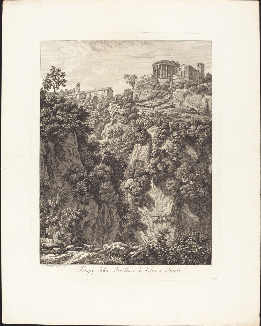 Tempj della Sibilla a Vesta v Tivoli od Albert Christoph Dies