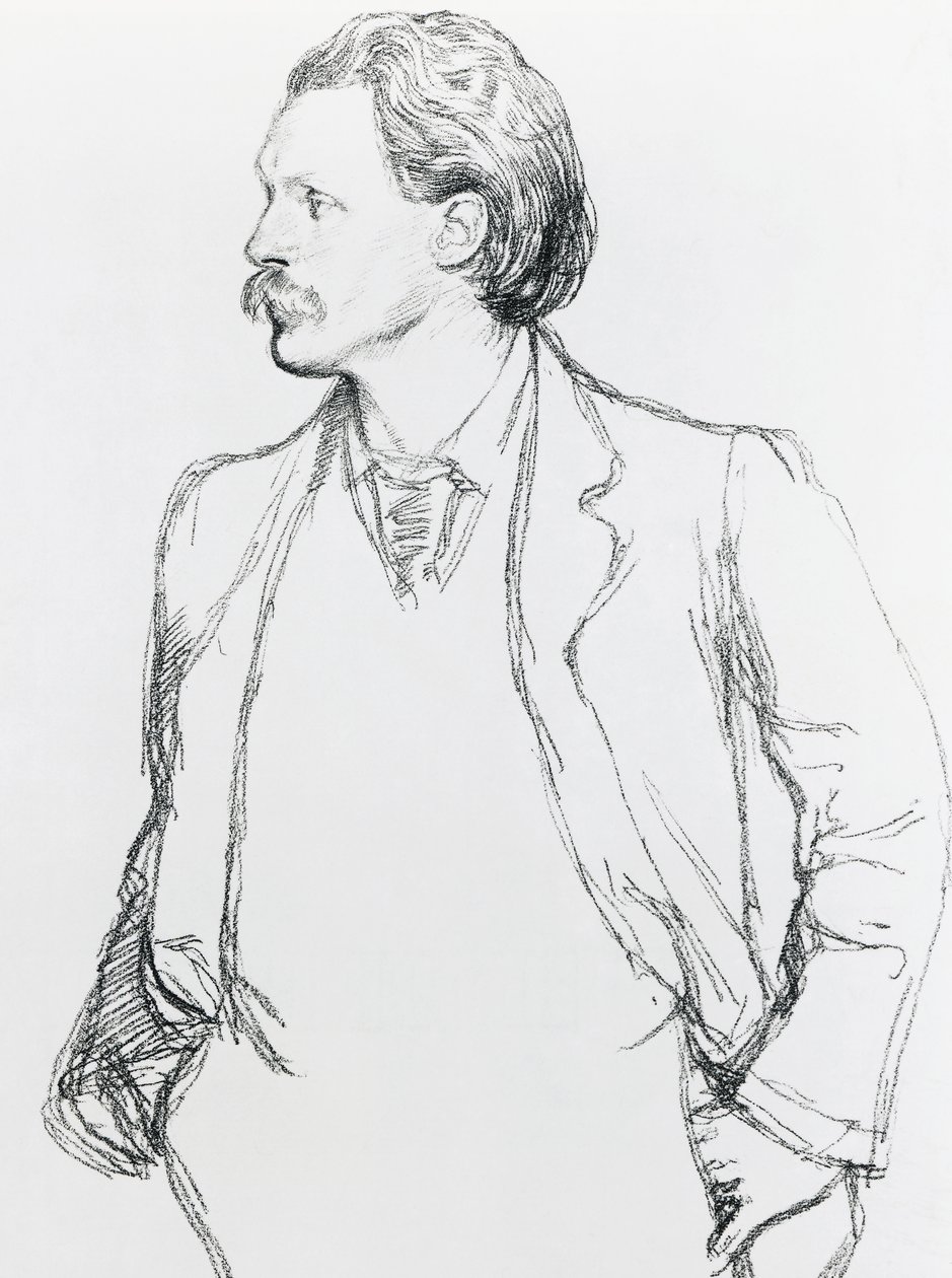 Portrét George Gissinga, anglického spisovatele od Albert Daniel Rutherston