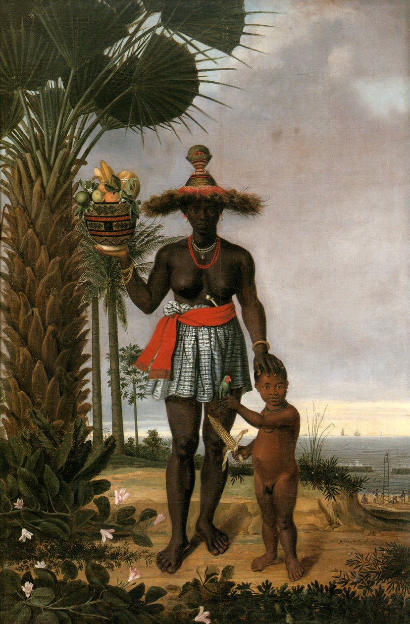 Francouzsky: Portrait de femme noire avec enfant et panier Američanka od Albert Eckhout