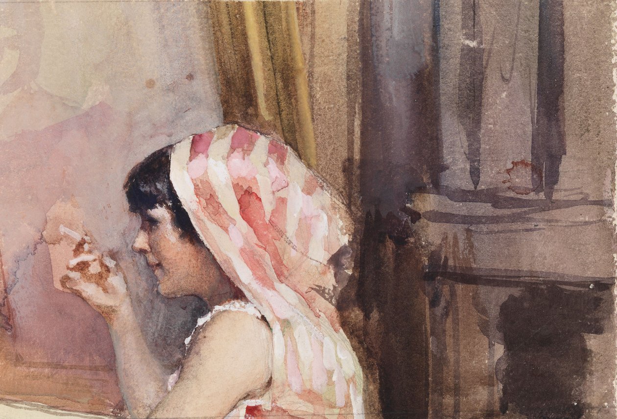 Kouřící dívka, studie ze Španělska od Albert Edelfelt