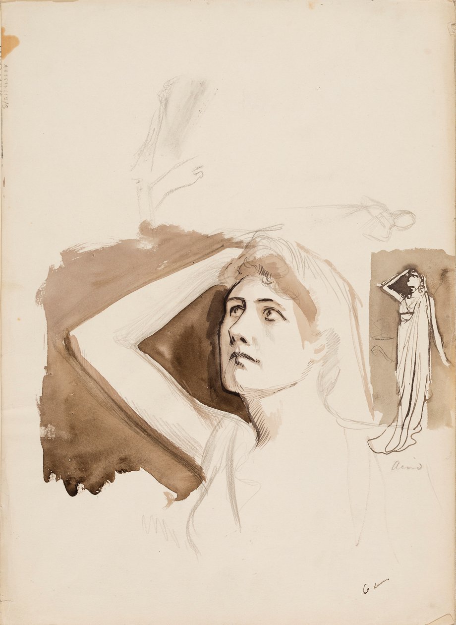 Aino Ackté jako Alcestis, skica od Albert Edelfelt