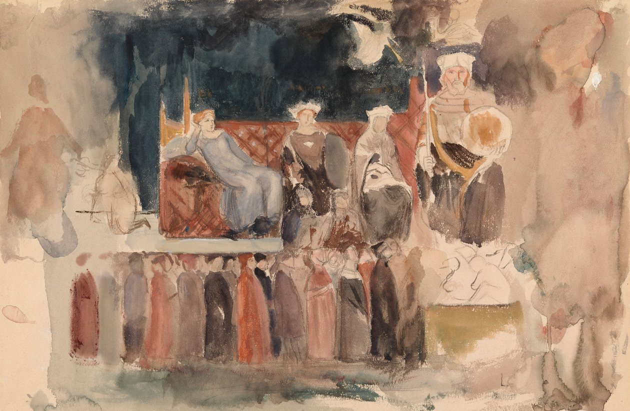 Alegorie dobré vlády, skica fresky Ambrogia Lorenzettiho v Palazzo Pubblico v Sieně od Albert Edelfelt