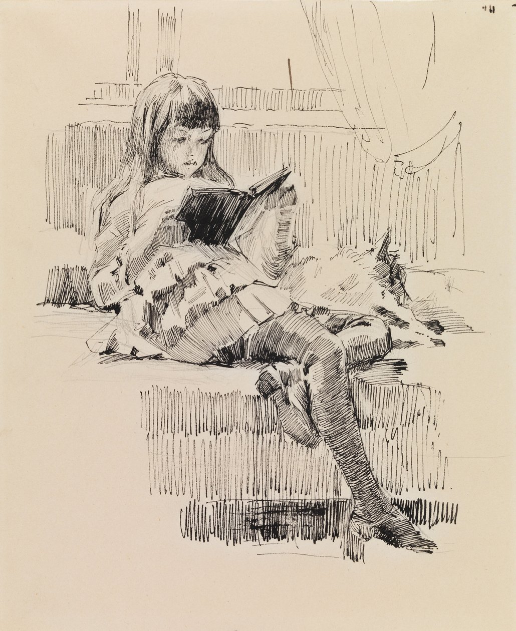 Berta Edelfelt, Studie k obrazu „Drazí přátelé“ (Berta a Capi) od Albert Edelfelt
