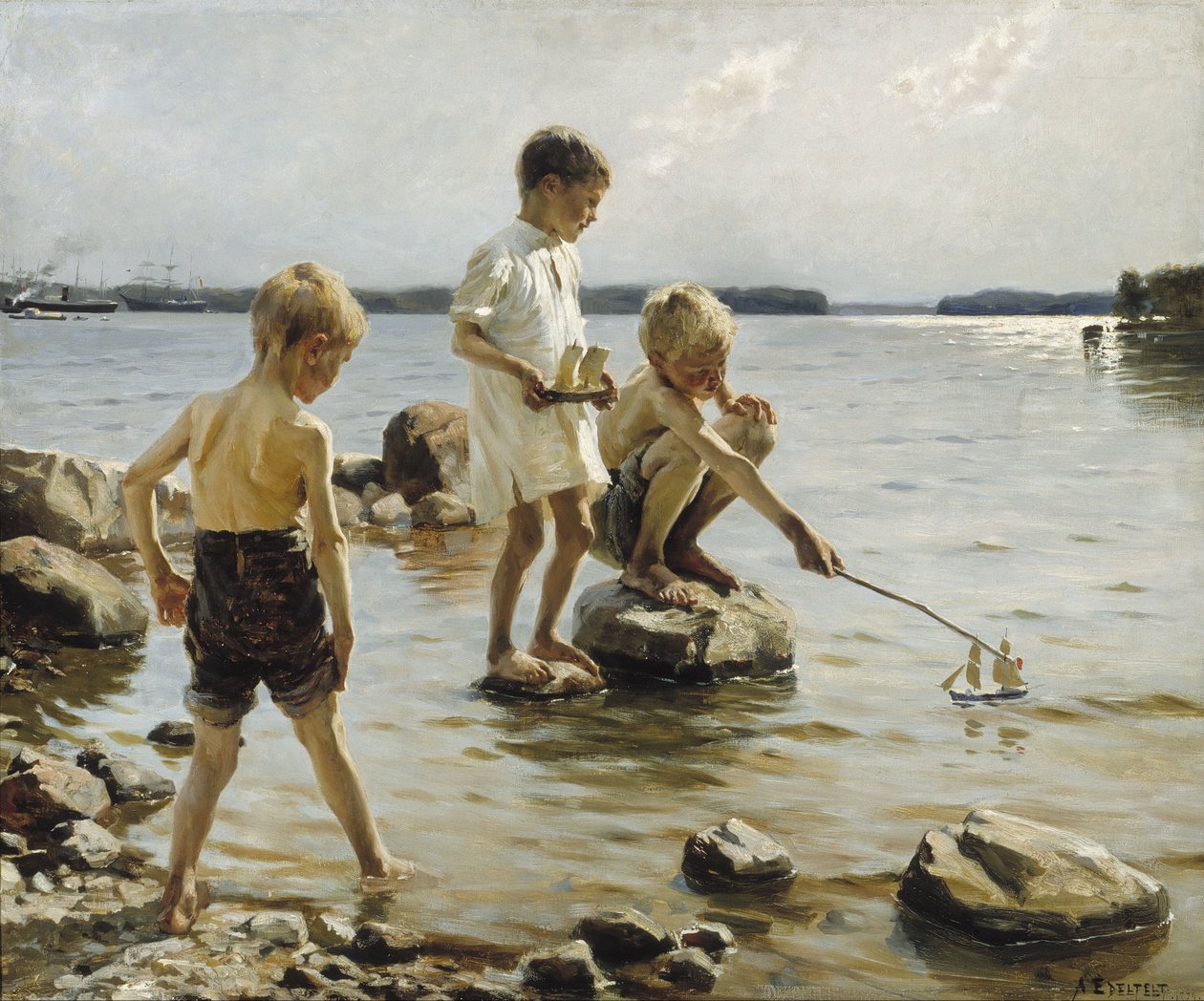 Kluci hrající na břehu od Albert Gustaf Aristides Edelfelt