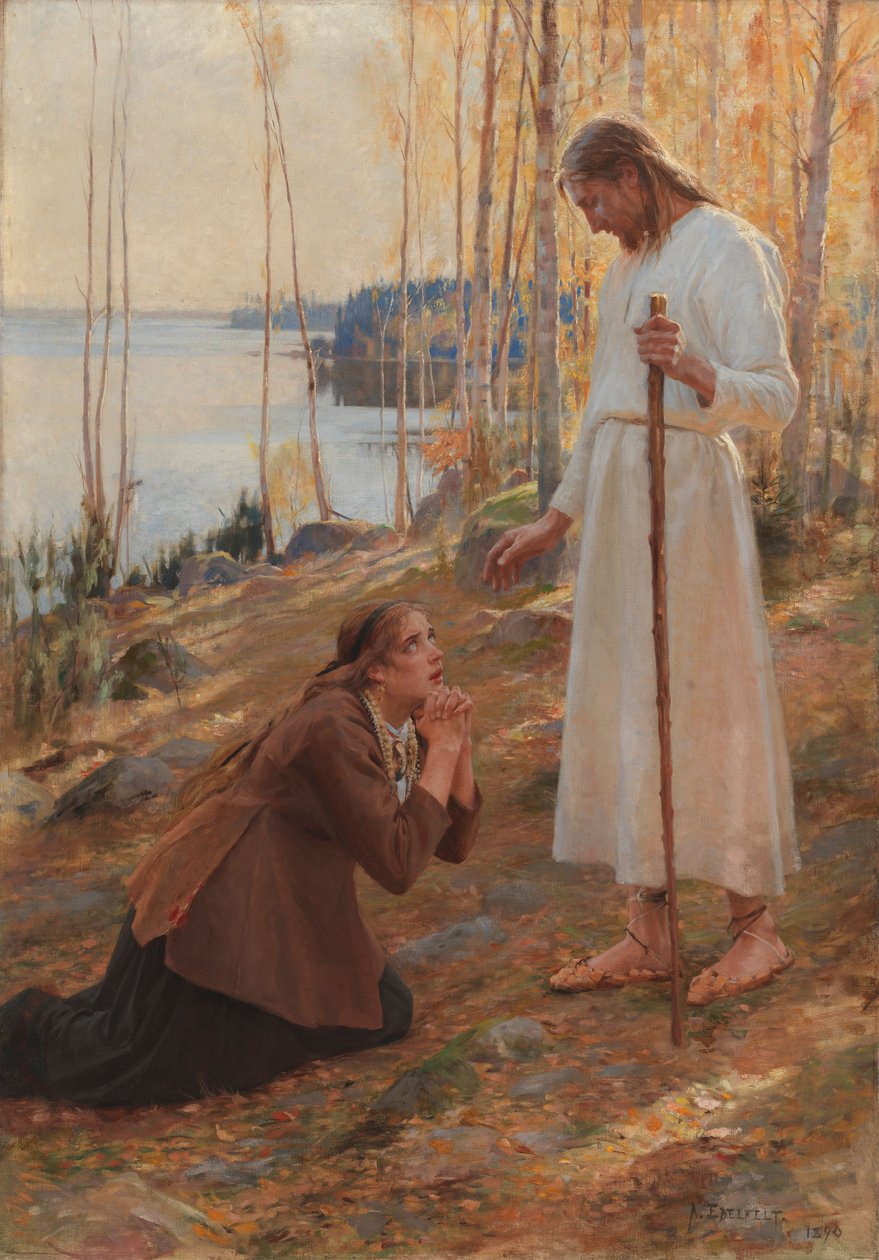 Kristus a Marie Magdaléna, finská legenda od Albert Edelfelt
