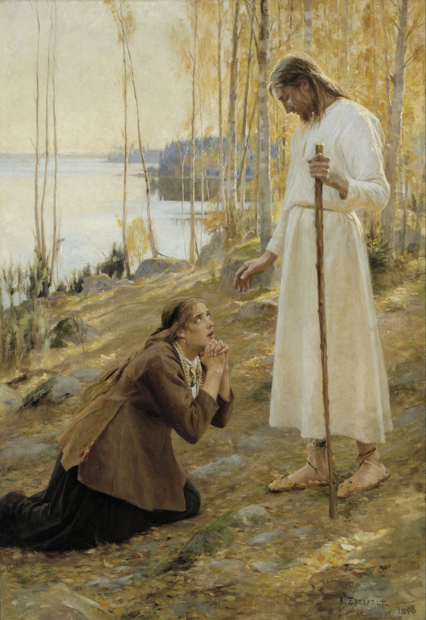 Kristus a Marie Magdaléna, finská legenda od Albert Gustaf Aristides Edelfelt