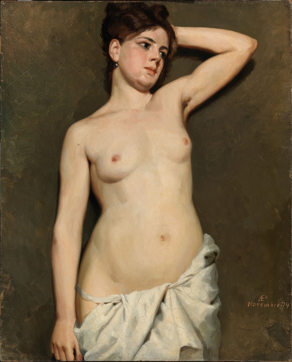 Ženský akt, akademická studie od Albert Edelfelt