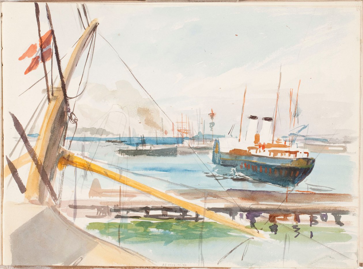 Z kodaňského přístavu, skica od Albert Edelfelt