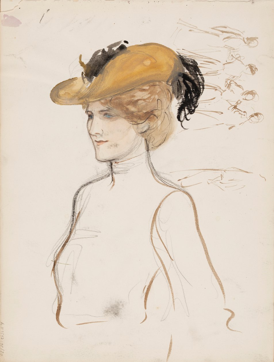 Žena s kloboukem na hlavě od Albert Edelfelt