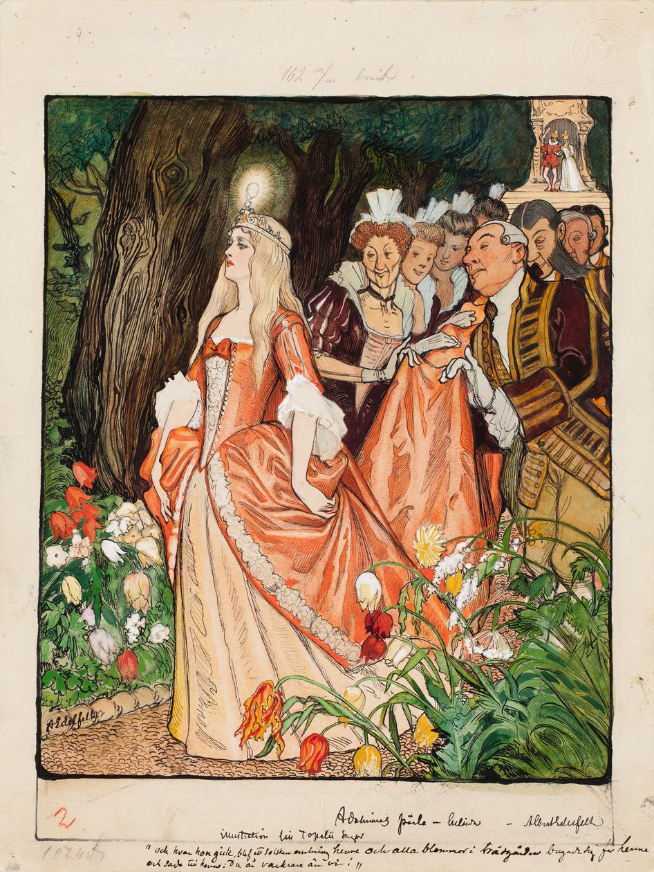 Ilustrace k příběhu „Adalminina perla“ od Albert Edelfelt
