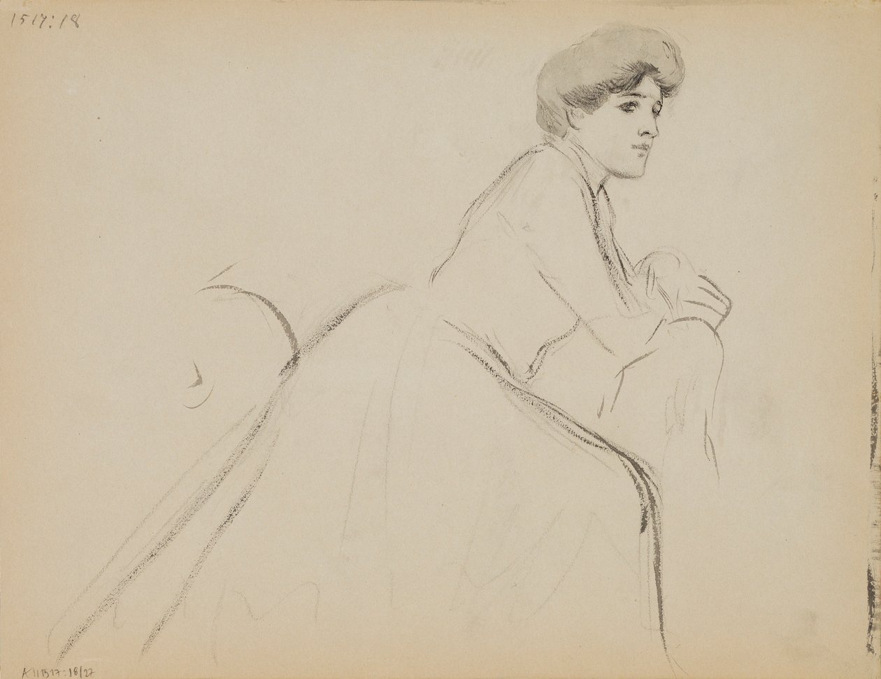 Sedící žena, profil od Albert Edelfelt
