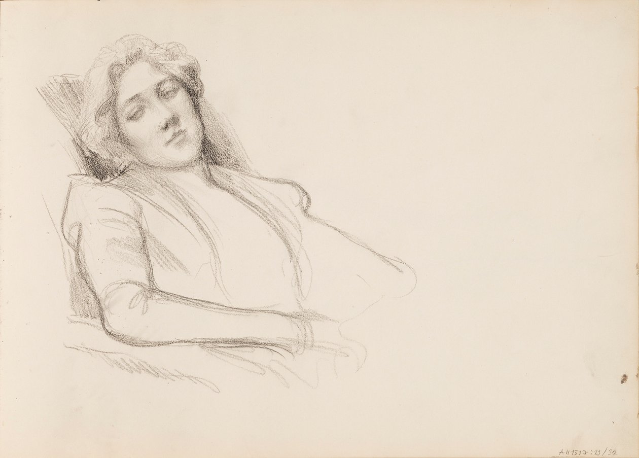 Sedící žena, film do půl těla od Albert Edelfelt