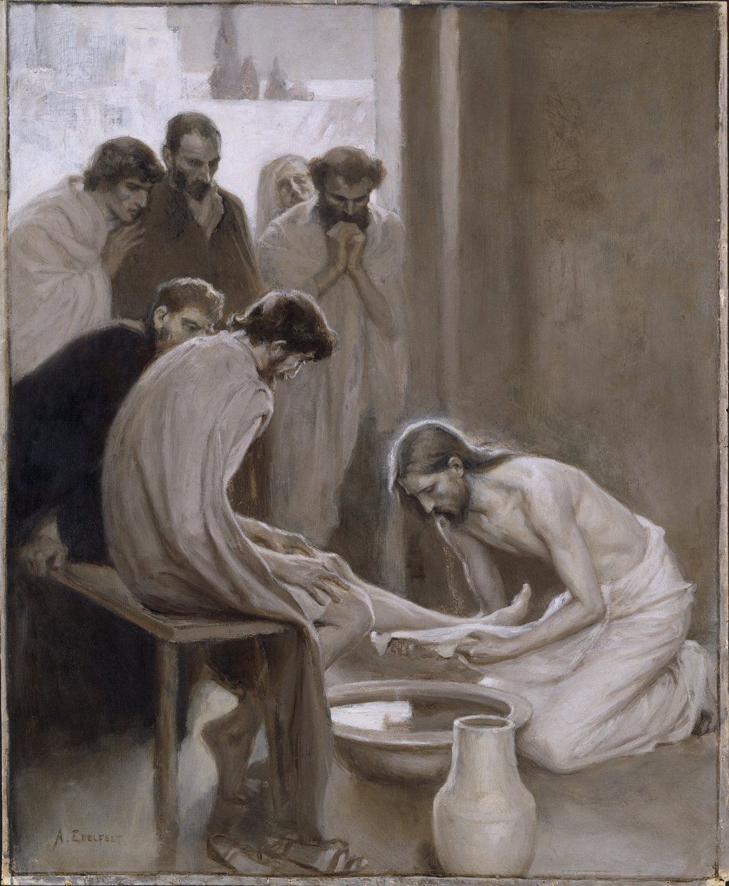 Ježíš myje nohy svým učedníkům od Albert Edelfelt